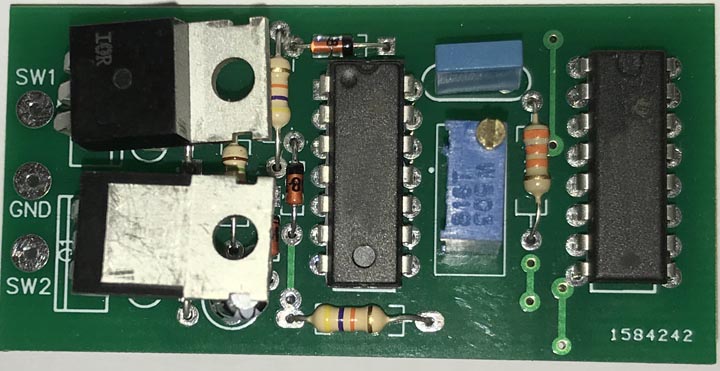 Completed digital solid-state vibrator circuit with FET components installed